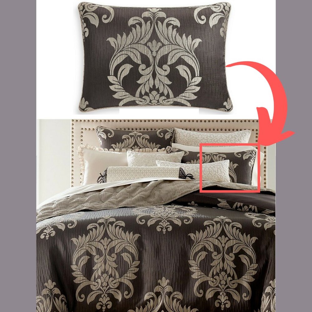 NEW $135 Hotel Collection Classic Flourish Damask (1) King Pillow Sham